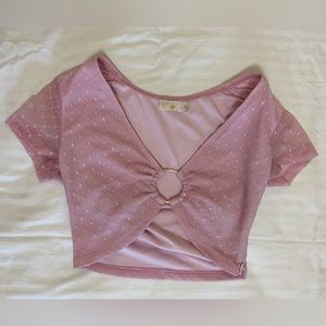 Women’s Blossom V-Cut Top. Size Medium, Light Pink Color